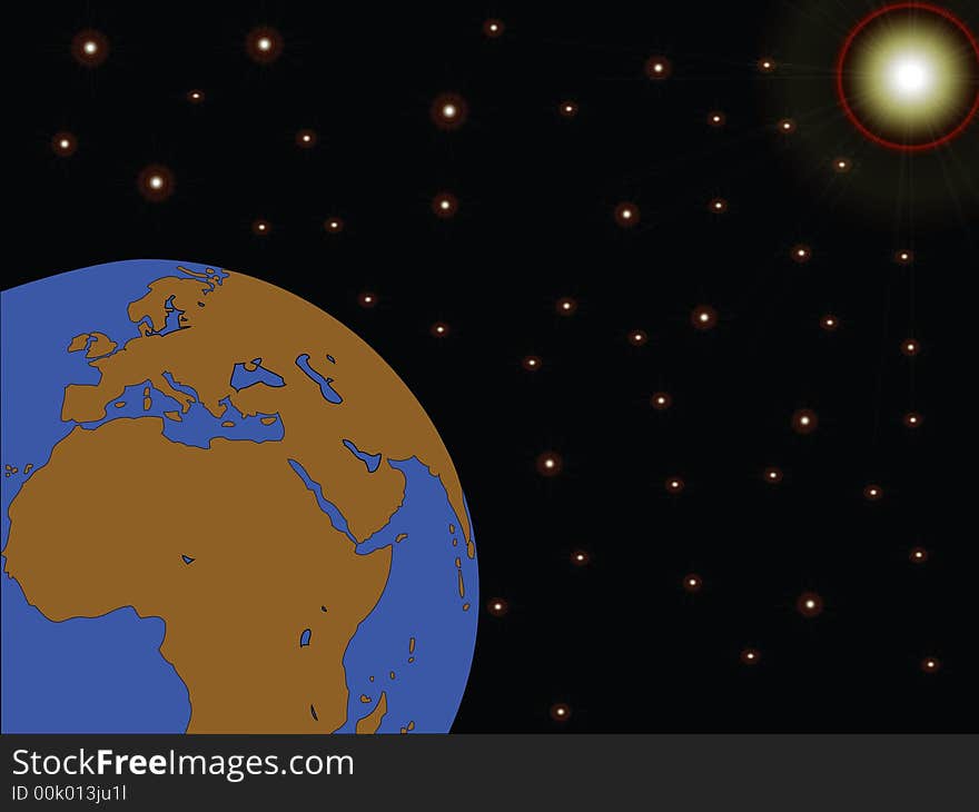 A vector representing the earth