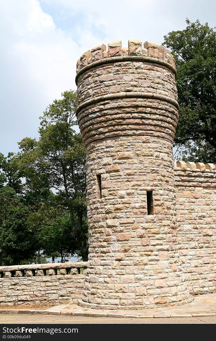 A stone turret on an old fortification. A stone turret on an old fortification