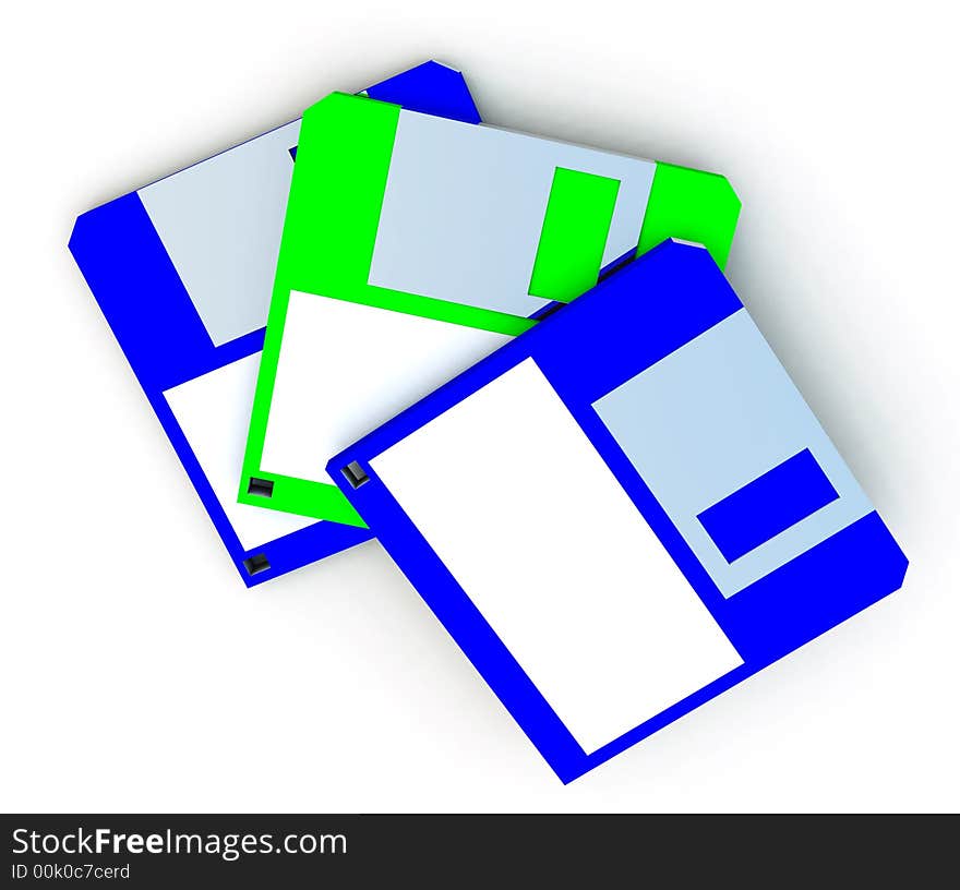 An image of an old style floppy discs with a blank label on them which you can put your own information on.