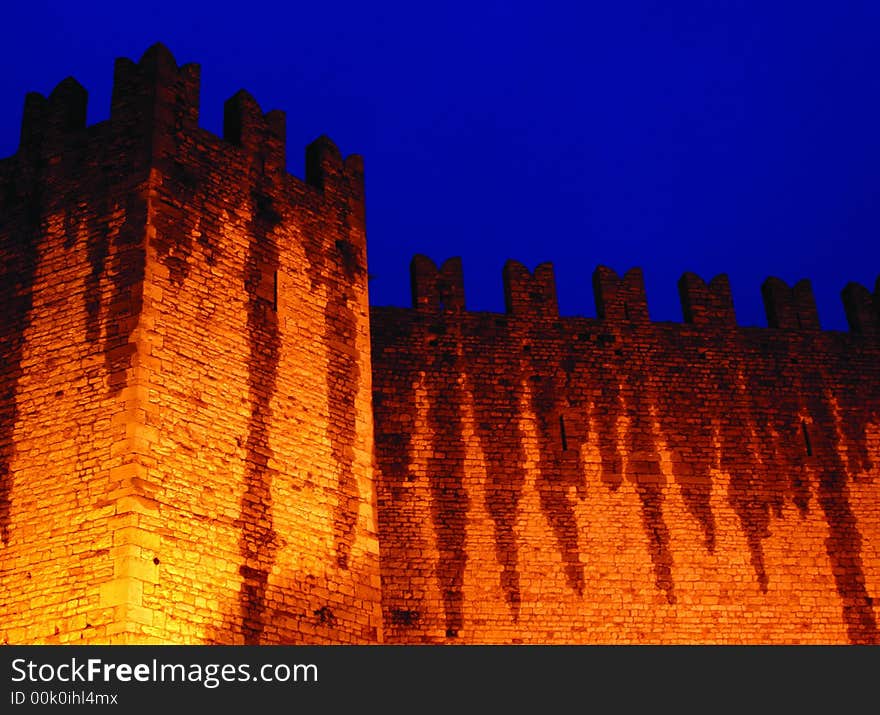 The emperor castle in the night under the rain. The emperor castle in the night under the rain