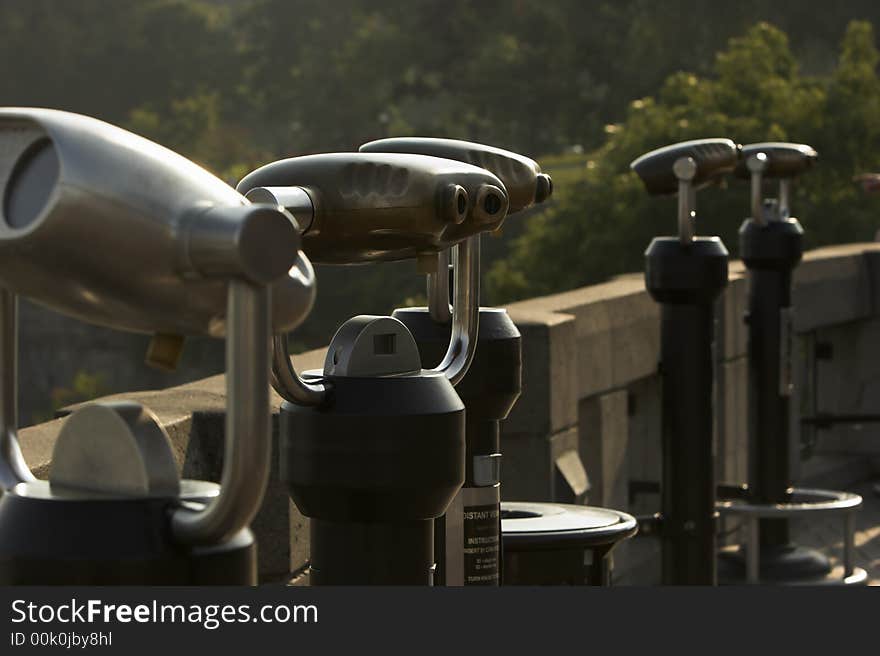 Telescopes for hire at a famous tourist attraction. Telescopes for hire at a famous tourist attraction.