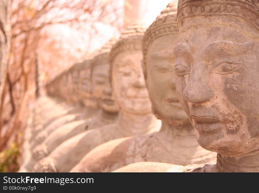 Security guards at buddhist temple in cambodia. Security guards at buddhist temple in cambodia