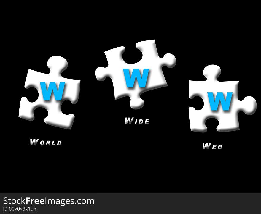 Puzzle pieces to represent internet and the world wide web