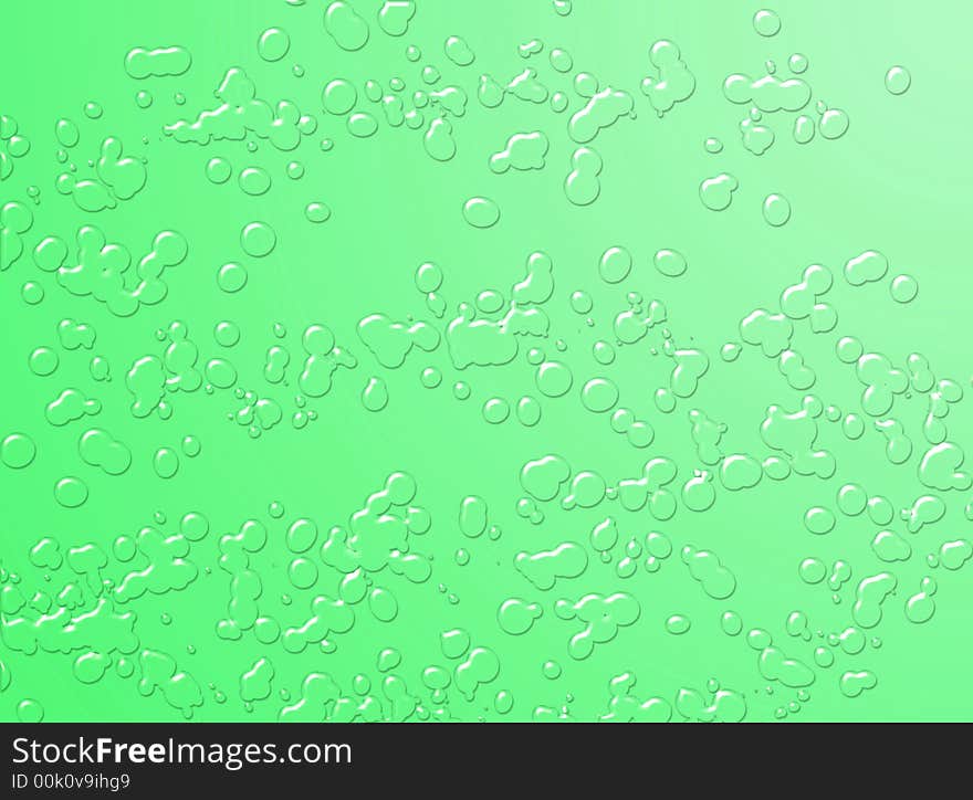 A green background made of water drops. A green background made of water drops