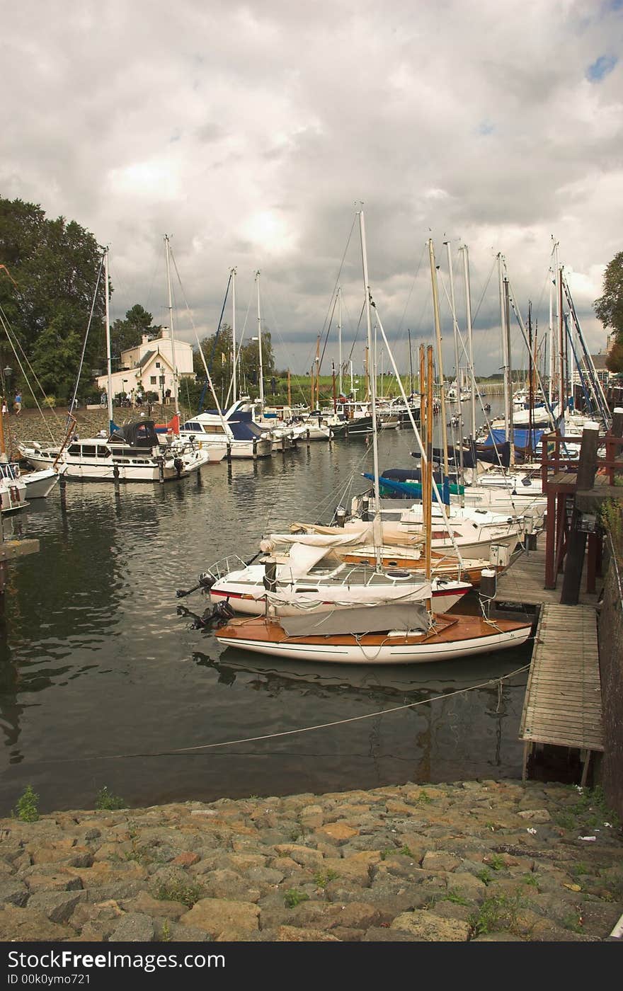 Port in Veere full of sailing boats