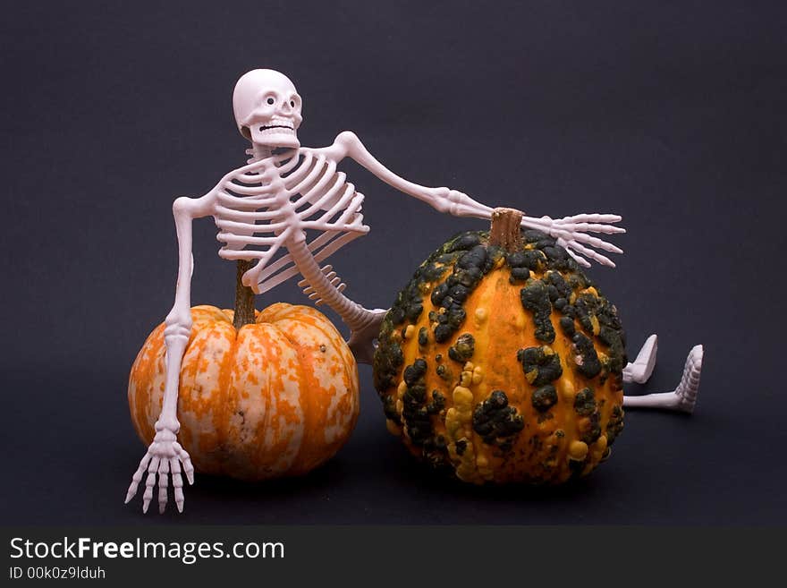 Skeleton And Gourds