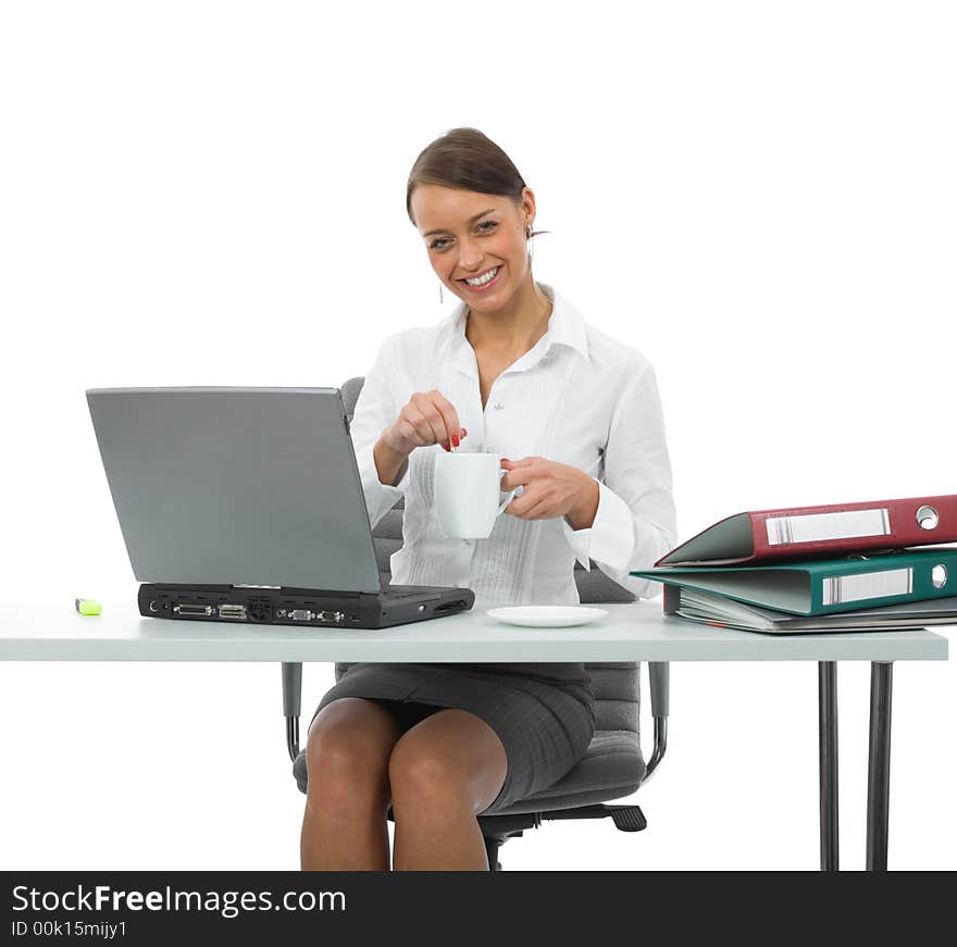 Business woman and laptop