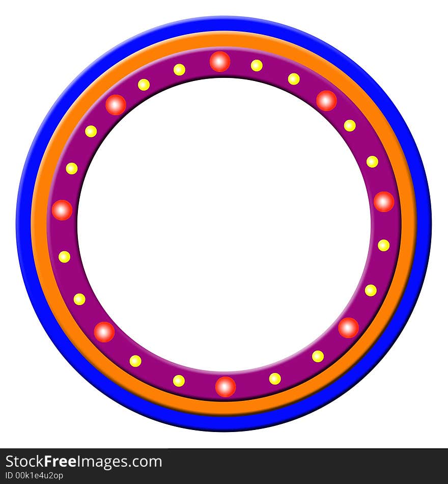 Colored round frame