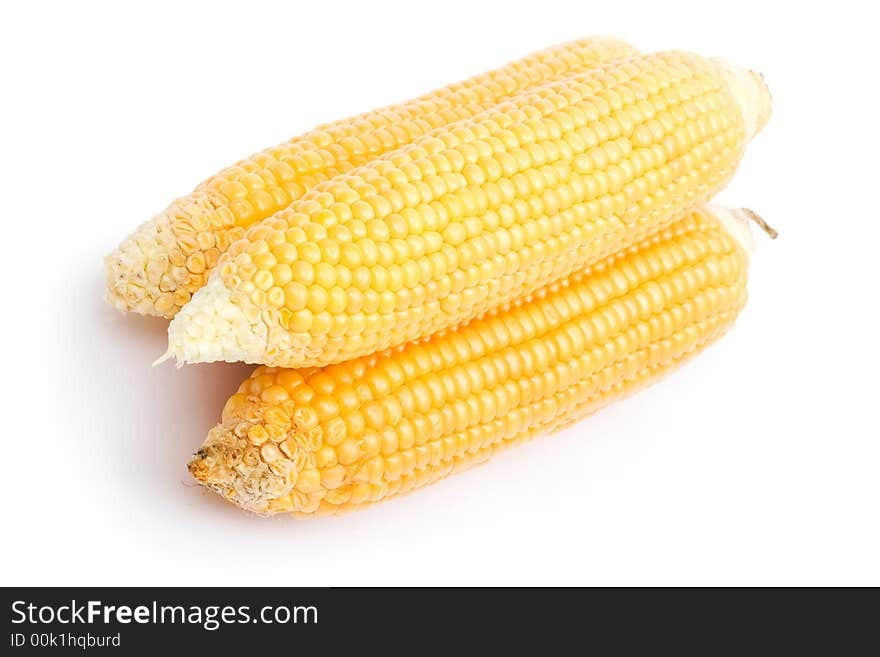 Image series of fresh vegetables on white background - maize