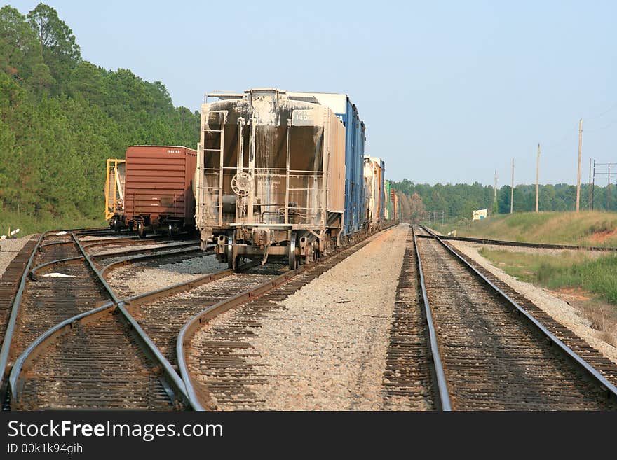 Freight cars and tracks