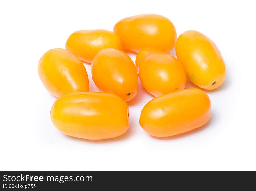 Image series of fresh vegetables on white background - yellow tomatoes