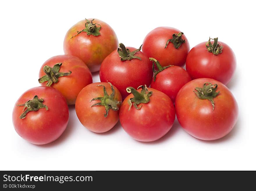 Image series of fresh vegetables on white background - red tomatoes