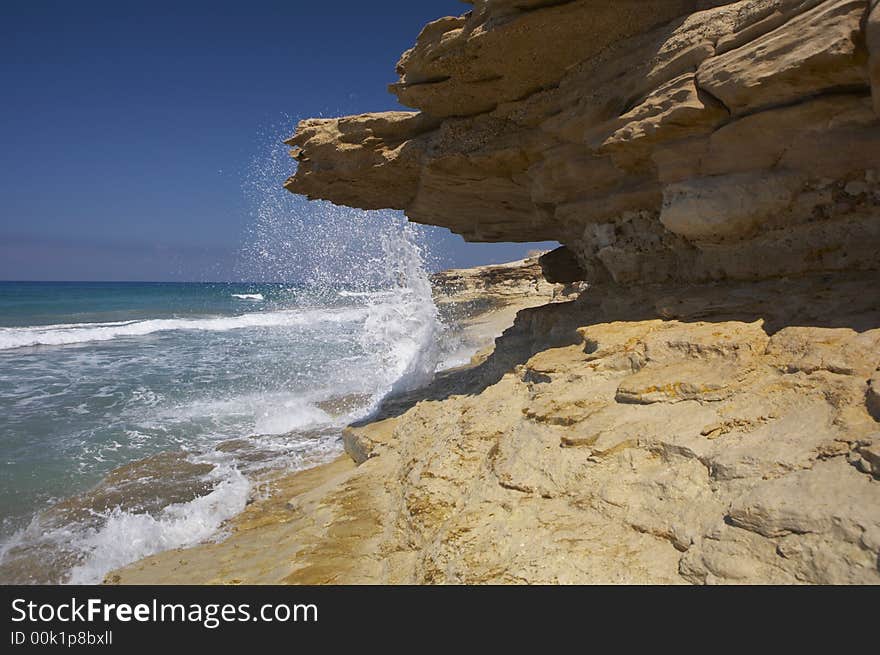 Heavy sea motion in summer. Heavy sea motion in summer