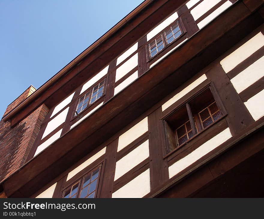 Historical tenement with wooden connections