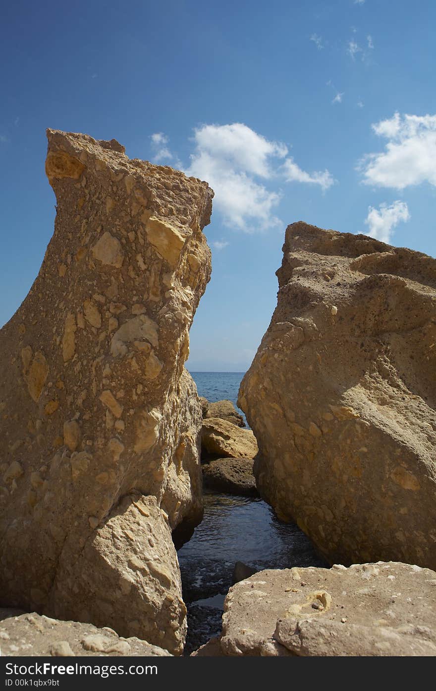 A beautiful stony beach some where in south europe