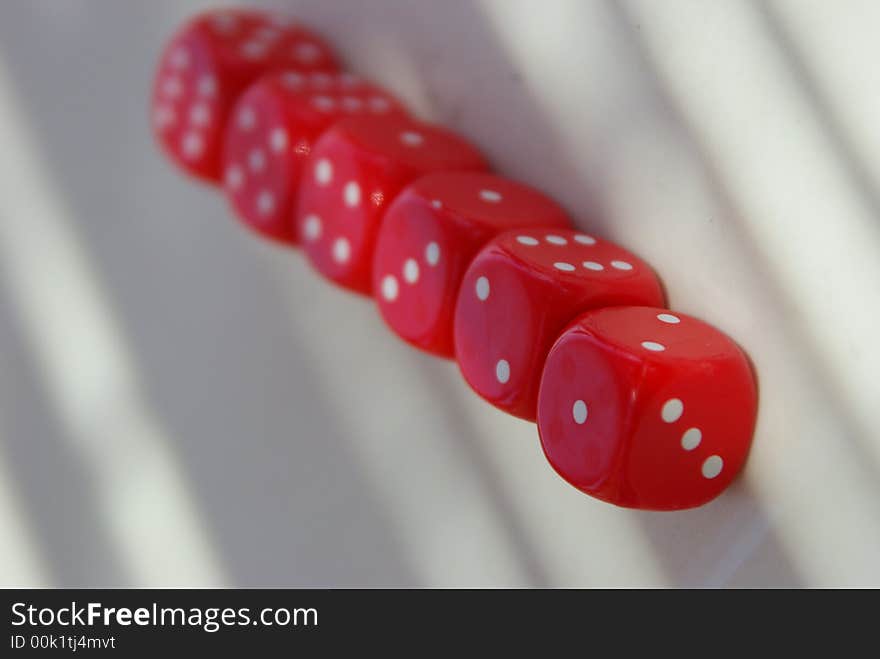 Red dice on table 2