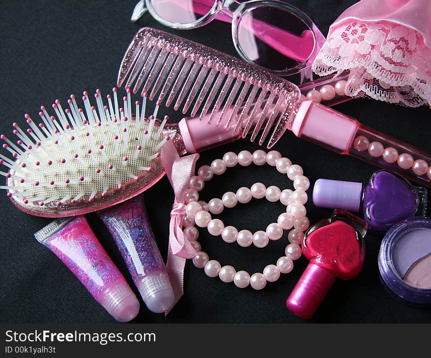 Feminine accessories for make up and beauty. Feminine accessories for make up and beauty