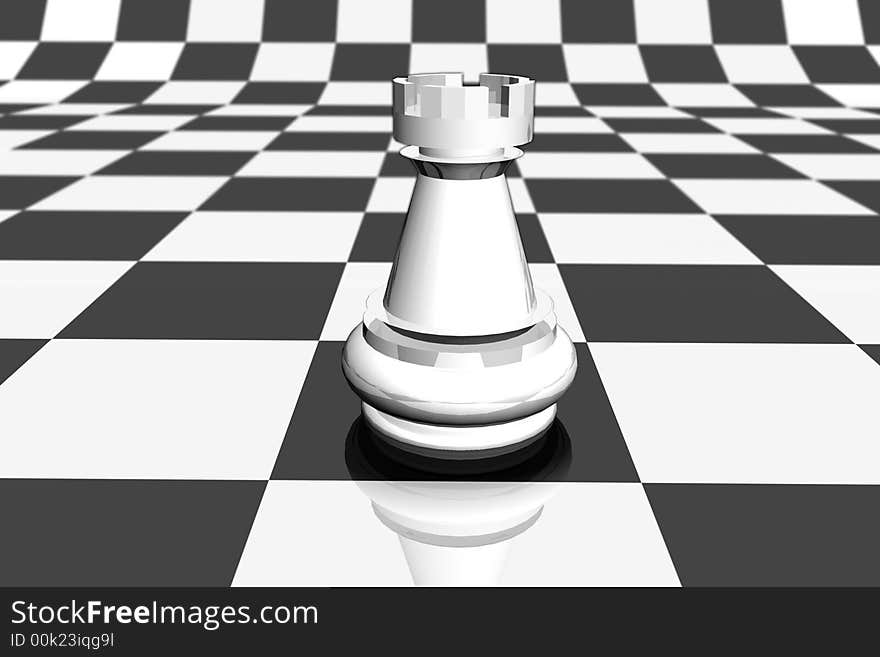 White pawn on chess table