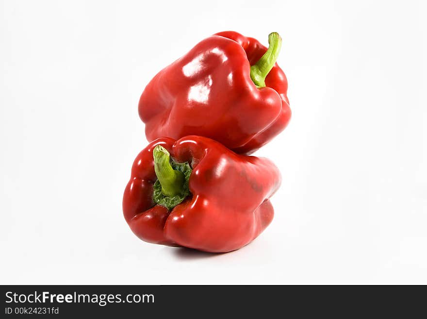 Two red peppers