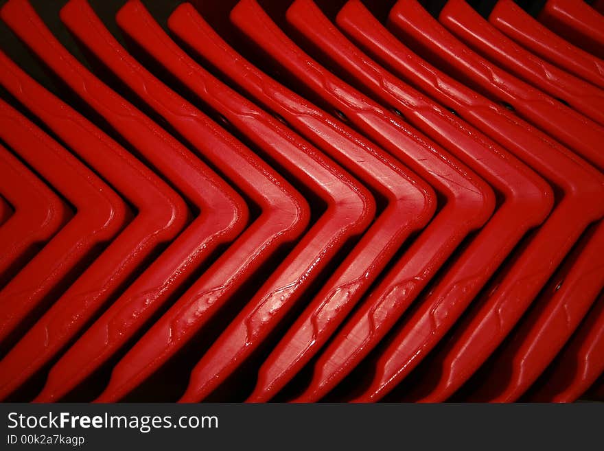 Abstract view of Red Stacked Seat Components. Abstract view of Red Stacked Seat Components