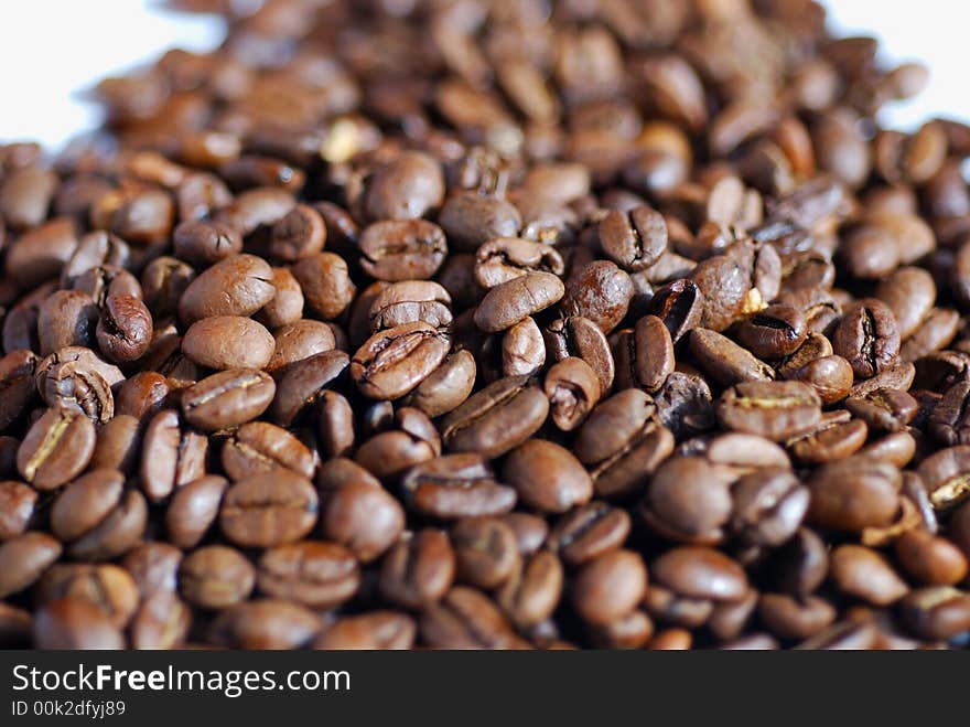 Closeup of delicious coffee grains