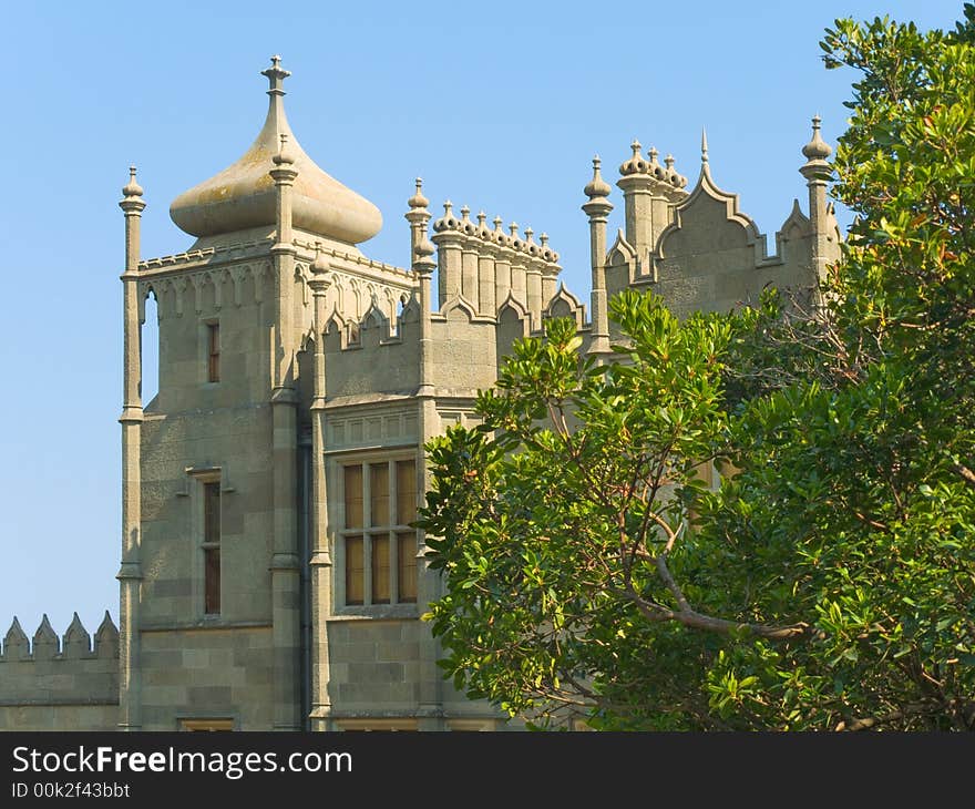 Tower of old palace and trees