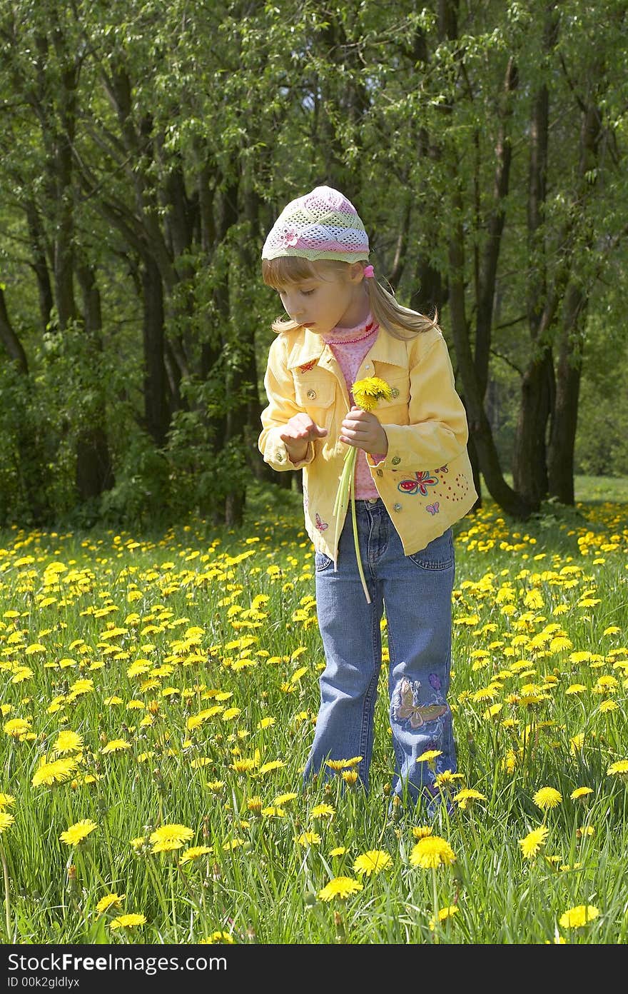 Girl with flower in park. Moscow. Girl with flower in park. Moscow