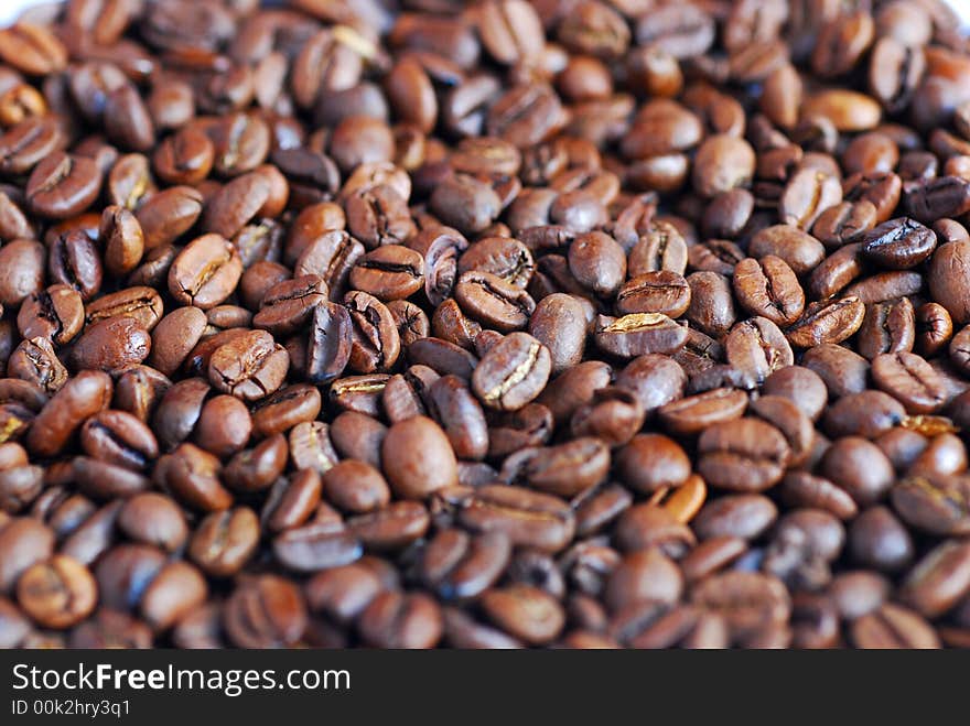 Closeup of delicious coffee grains