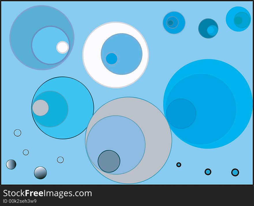 Vector background of blue circles