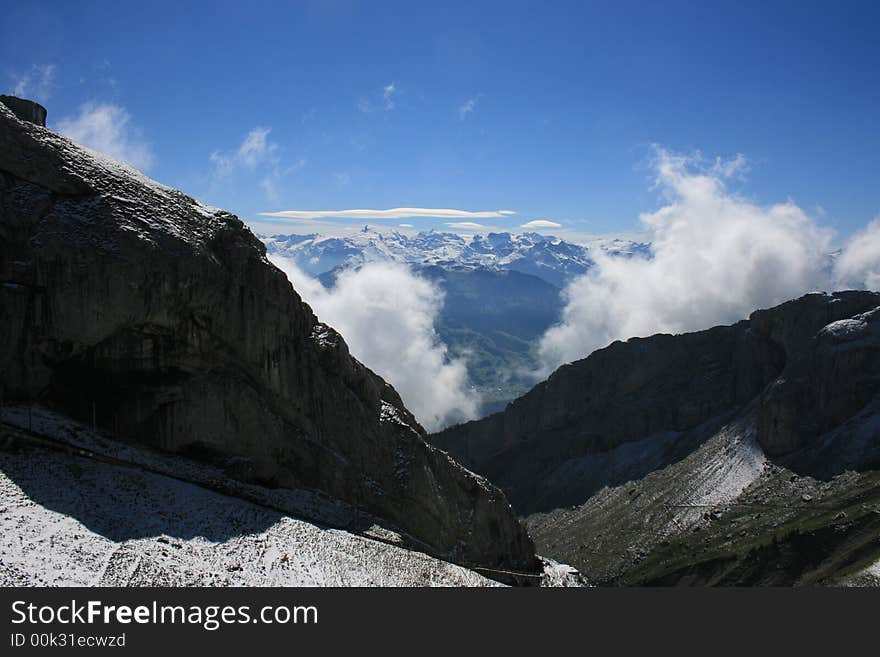 View of the Swiss Alps. View of the Swiss Alps