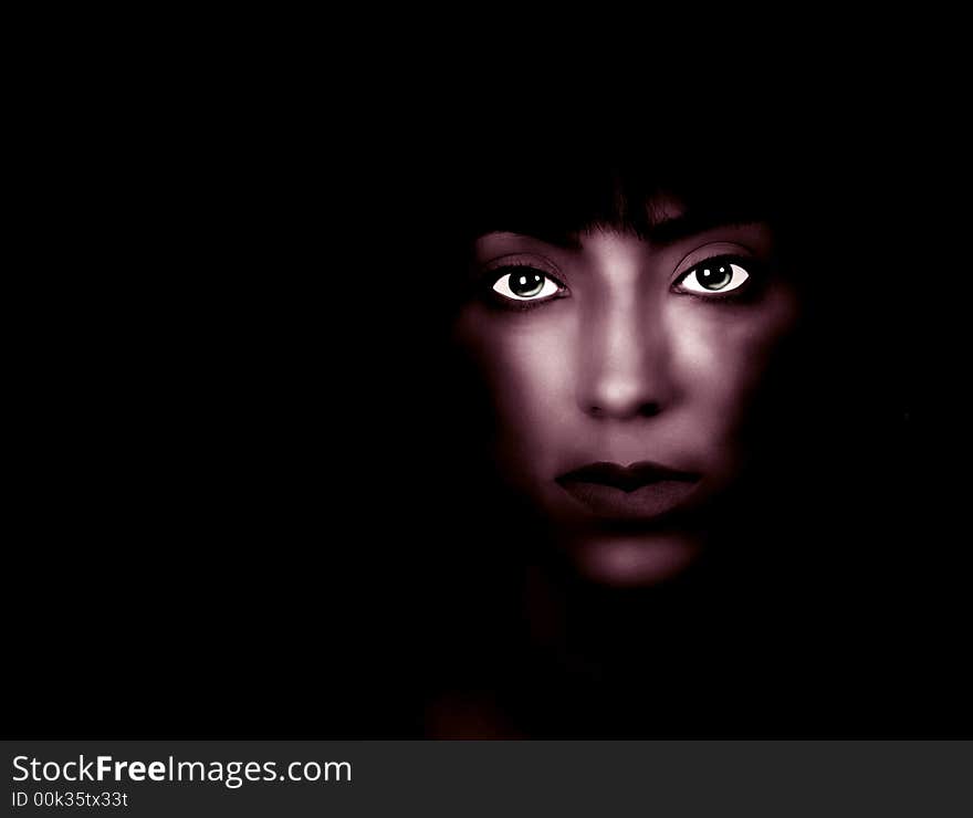 Mysterious Peruvian woman on Black Back Ground. Mysterious Peruvian woman on Black Back Ground