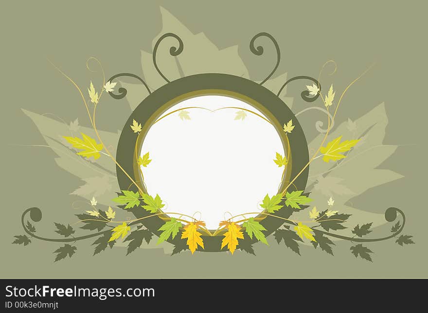 Frame on abstractive floral background