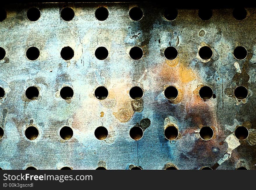 Background of steel with holes. Background of steel with holes