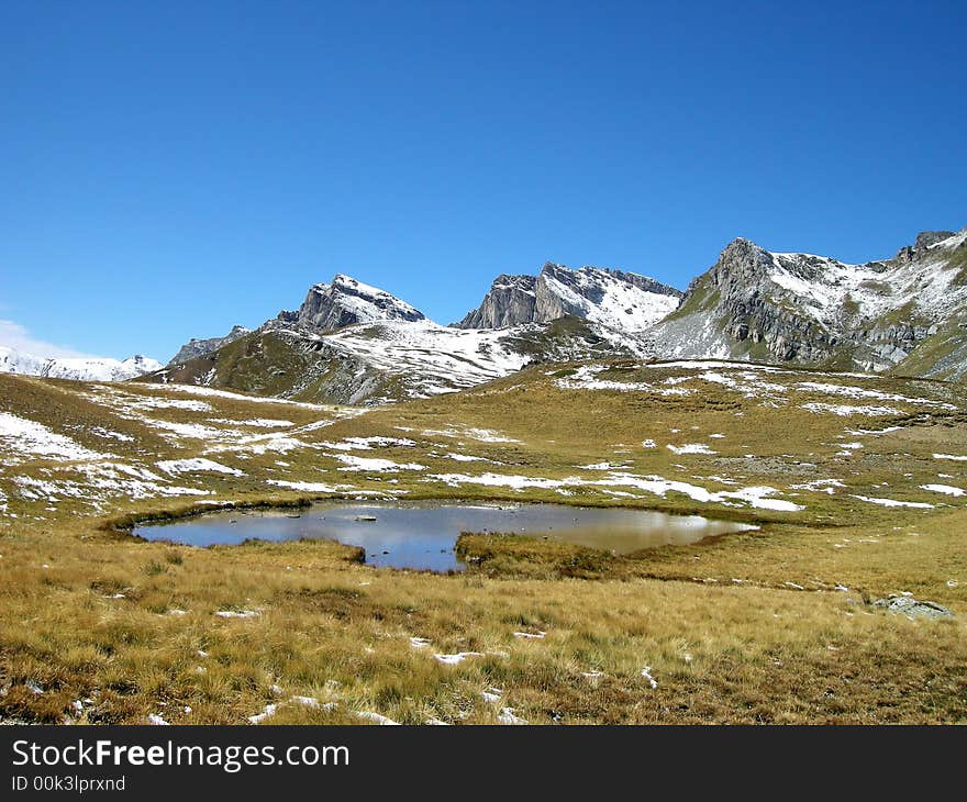 Little mountain lake in mountain of korab, in west Macedonia.