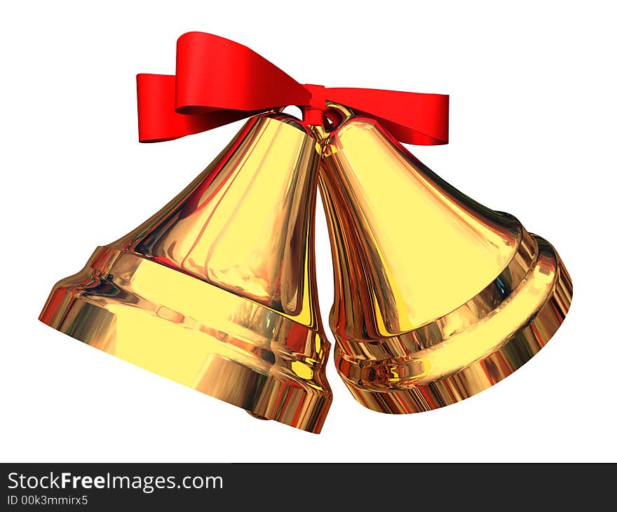 Christmas bells. 3D CG illustration.