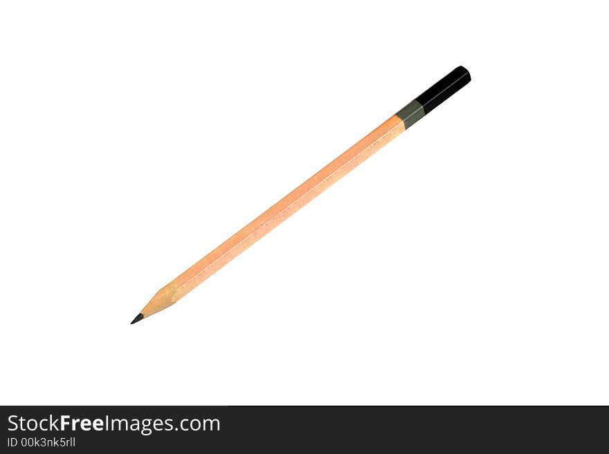 Single pencil isolated on white background