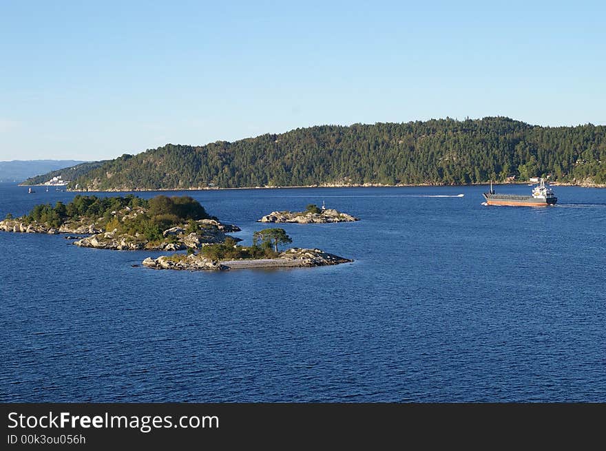 A ship in  the Oslofjord