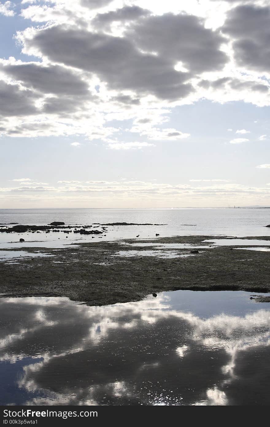 Afternoon sun reflecting the sea water