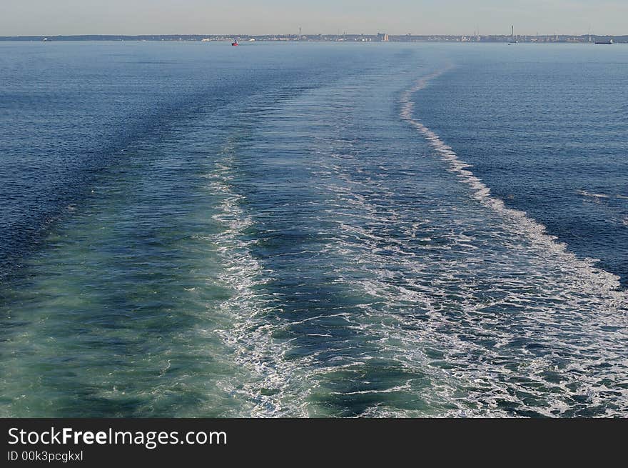 Helsingborg in Sweden seen from the Sound