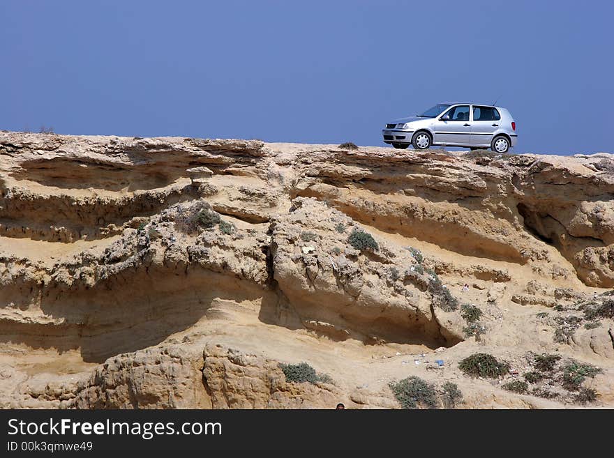 Passenger car captured during safari in Tunisia. Passenger car captured during safari in Tunisia