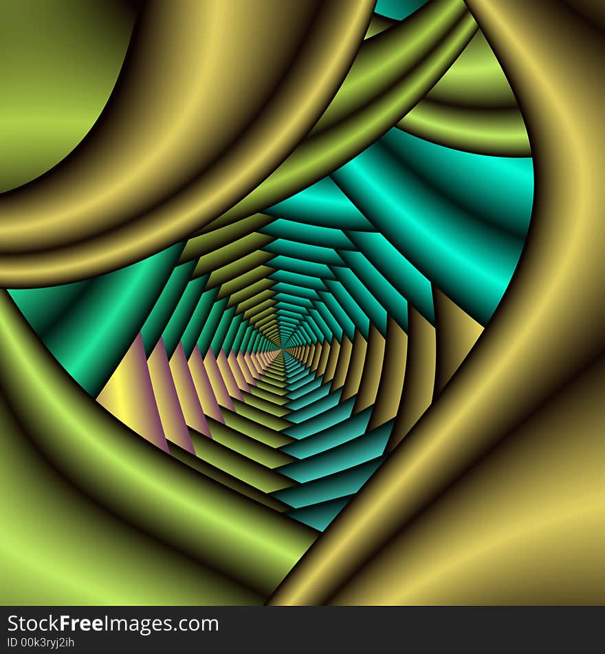 Abstract fractal image resembling a metallic web