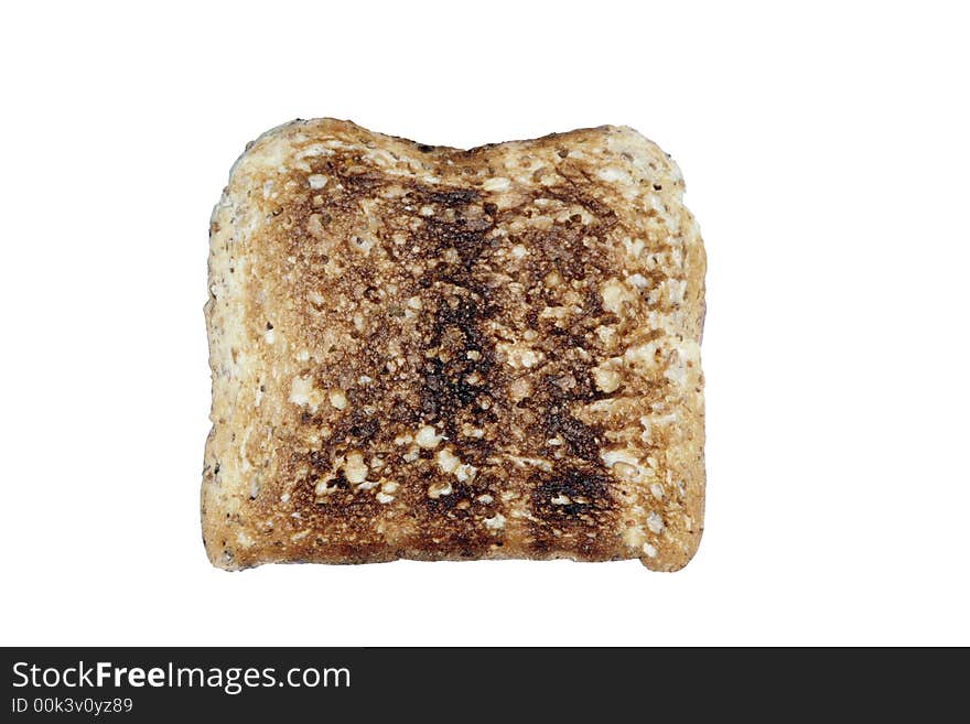 Burnt Grain Toasts / Bread On A White Background