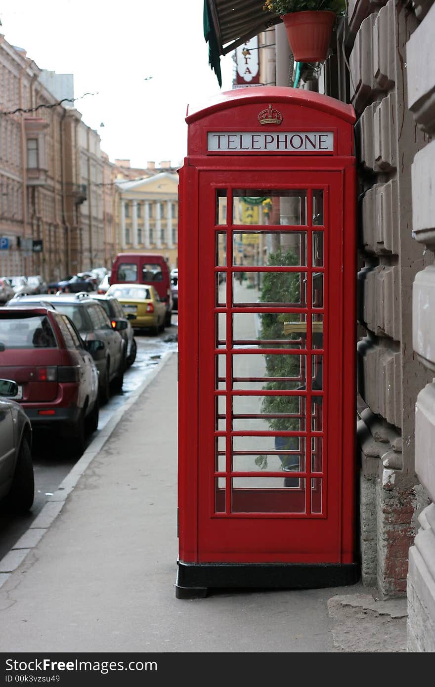 Antique english call box on the street