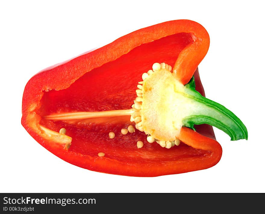 Piece Of Red Pepper Isolated