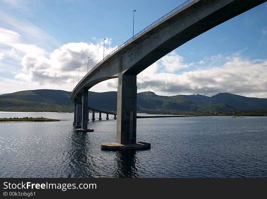 Curved Bridge In Norway