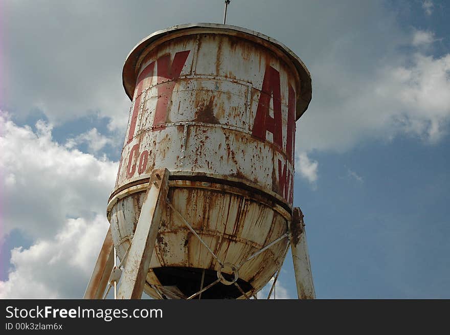 Water tank with blue sky. Water tank with blue sky