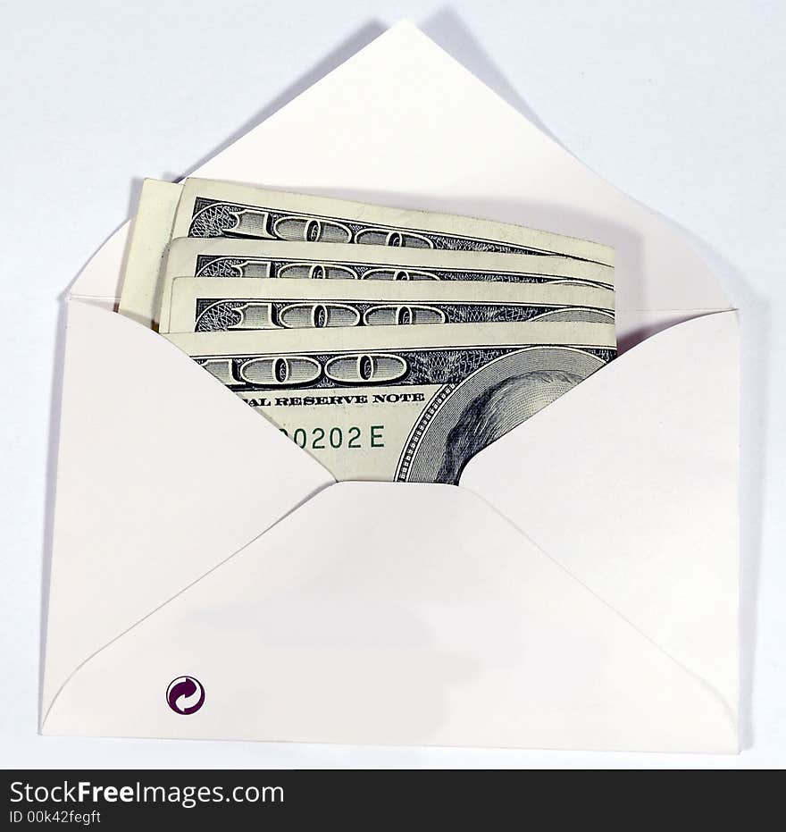 US dollars in envelope