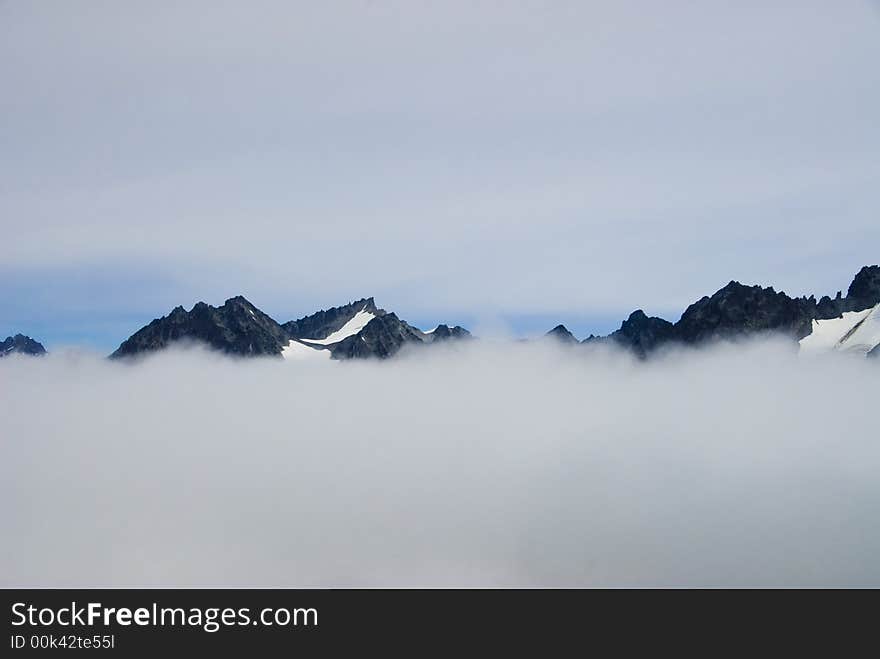 Mountains and clouds near Skagway Alaska. Mountains and clouds near Skagway Alaska