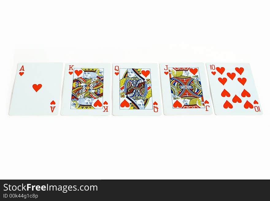 Playing cards isolated on a white background. Playing cards isolated on a white background