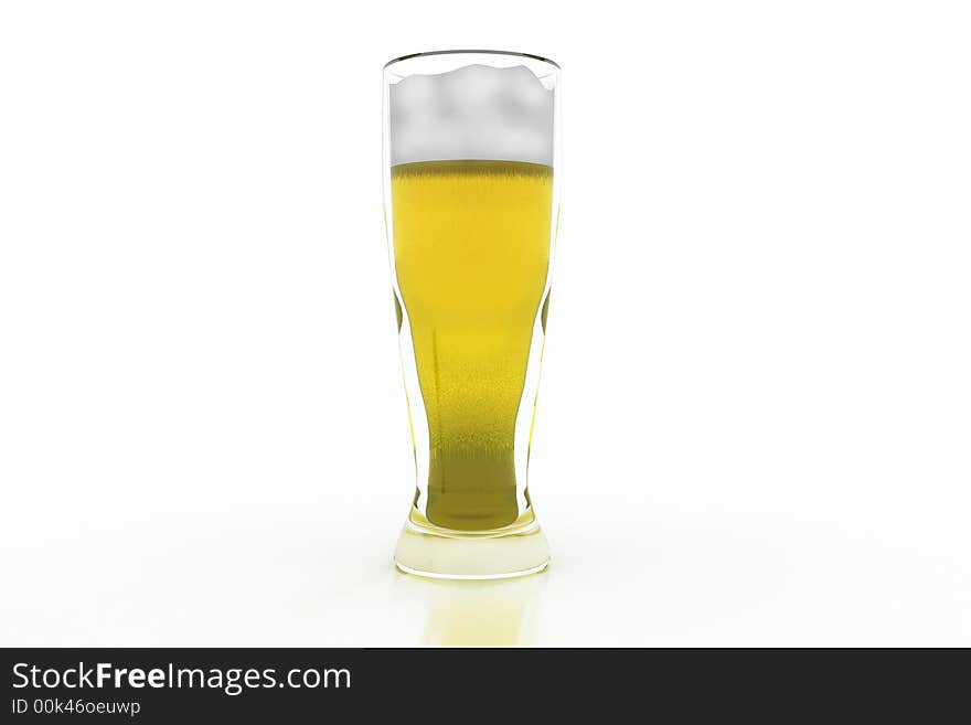 Beer pint isolated